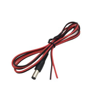 中国 5521 1.m 24AWG Yigao 2 Core Industrial Male Wire 5.5*2.1mm Male To Open End 5521 DC Male Plug Jack Cable 販売のため