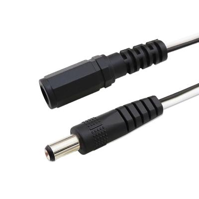 Chine 1m Ring Connector 246B 12V 24V Industrial Black And White Equipotential Line Male To Female 5.5*2.1mm DC Extension Cable à vendre