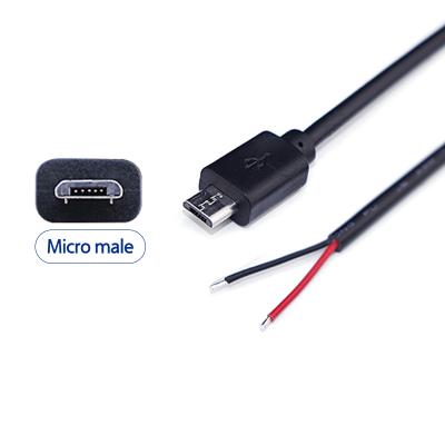 China COMPUTER Micro Male 2 Core 0.3m 0.3m Customize Male Female USB Cable Micro To 2 Core Wire Open End zu verkaufen