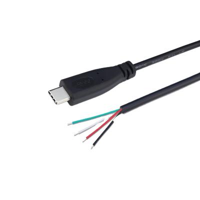 Chine MP3/MP4 Player Type C 0.25m 4Cores Male USB To Open Wire End Pigtail Cable OEM Stripped à vendre