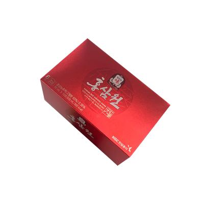 China Functional Gold Liquid Luxury Food Packaging Box Environmental Health Paper Packaging Box Red Ginseng Blocking for sale