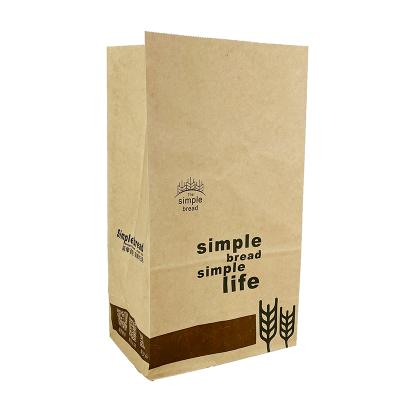 China Disposable Food Packaging Bag Kraft Paper Bakery Bags Stand Up Takeout Bags For Snacks Bread for sale