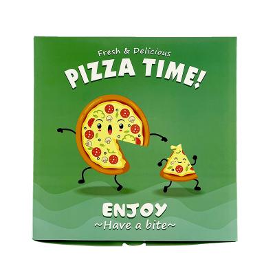 China Food OEM Factory Custom Printed White Cardboard Pizza Delivery Boxes Pizza Packing Box Square Paper Box With Your Own Logo for sale