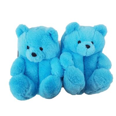 China 210325 Plush Teddy Bear Slippers Floor Home Furnishing Thick Cotton Warm Shoes for sale