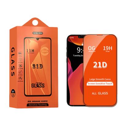 China Full Glue 21D OG 11H 19H Shockproof Glass Protector Anti Scratch 2.5D Tempered Glass For iPhone 12 Samsung Oneplus Infinix Itel LG OPPO for sale