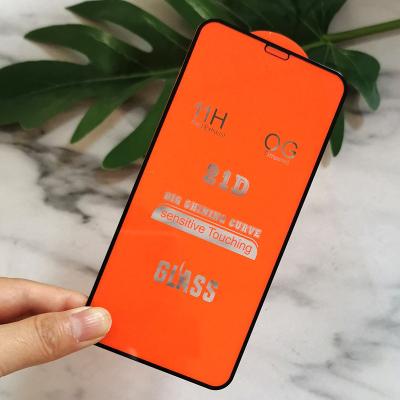 China Factory Wholesale Price 21D Glue Tempered Glass Guard Shockproof Full 8 Screen Protector Shockproof Film For iPhone X 11 12 13 xs pro se 6 7 max for sale