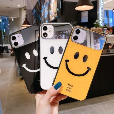 China 2022 Custom Makeup Luxury Shockproof Smiley Heart Phone Case TPU Glass Cell Phone Cases OEM Girls Women For iPhone 11 12 13 pro Max Phone for sale