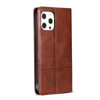 China Vintage Shockproof Flip Phone Case Card Slot Wallet Cover Credit Card Leather Stand Holder For iPhone 12 PRO MAX Phone Lens Protection for sale