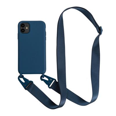 China Shockproof Shockproof Lanyard Crossbody Neck Strap Cell Phone Silicone Case/Rope Rope Phone Case For Iphone 12 pro max for sale