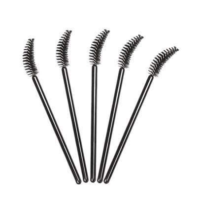 China Mini Flat Brush Wooden Eyebrow Dual Head Professional Beveled Brush Eyelash Makeup Comb for sale