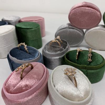 China High Quality Custom Luxury Soft Velvet Jewelry Ring Gift Boxes Packaging Softly Velvet Jewelry Storage Box for sale