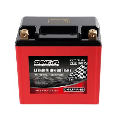 China Motorcycle Batteries LFP14-BS Motorcycle Batteries 12V CCA460 8Ah Motorcycle Battery Lithium for sale