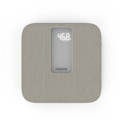 China Bathroom Scales Tempered Glass Platform Digital Anti-Slip Canvas Bathroom Scale With LED Display for sale