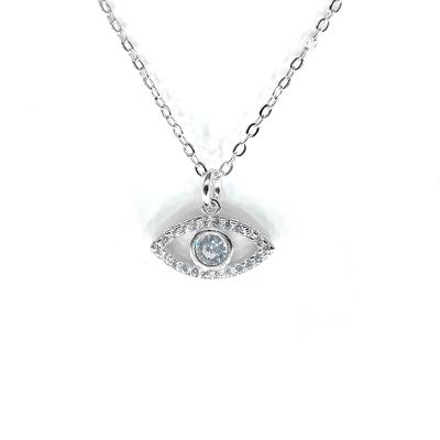 China FASHIONABLE High Quality Turkish Evil Eyes Charm Necklace 925 Sterling Silver CZ Pendant Evil Eyes Tasty Necklace For Women for sale