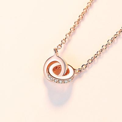 China FASHIONABLE Minimalist Adjustable Round Silver O Circle Pendant Necklace Korean Personalized Rose Gold S925 Girl Necklace Charm for sale