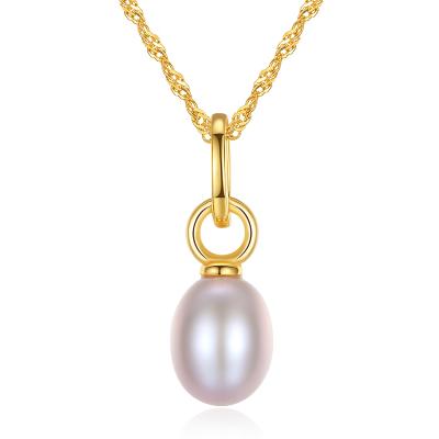 China Simple CLASSIC 925 Sterling Silver White Round Pearl Freshwater Pearl and Pearl Necklace Single Pearl Necklace for sale