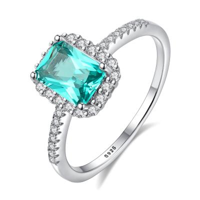 China Tasty Western Style Ring Unique Handmade Mini Zircon Shine Sterling Silver 925 Romantic Green Gems Wedding Ring for Girl for sale