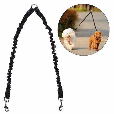 China Personalized Dog Coupler Double Lead Bungee Bungee Two Dogs Leash Walk Divider for sale