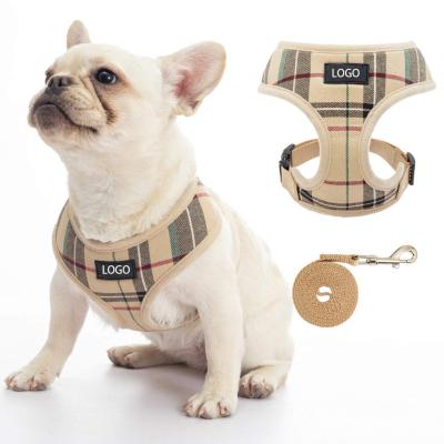 China Soft Padded Mesh Designers Harness Padded Pet Puppy Luxury Comfort Invest No Pull Harness Set for sale