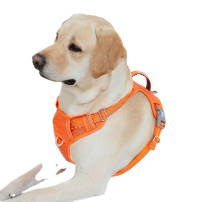 China Padded No Control Adjustable Reflective Easy Pull Pet Harness Soft Oxford Vest For Large DogsBig Dog Harness for sale