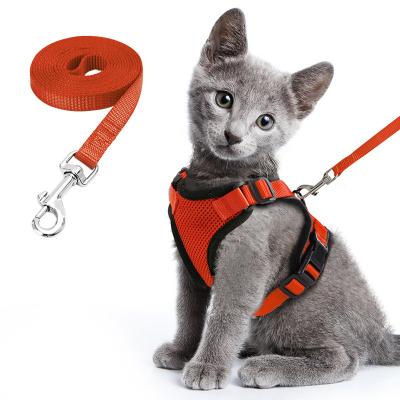 China Custom Head Adjustable Cat Vest Harness Customized Color Mechanical Leash Escape Proof for sale