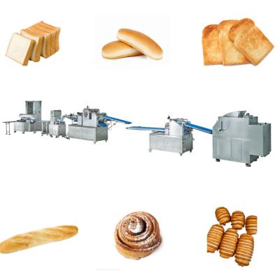 China Snack Factory Automatic Wholemeal Hot Dog Roll Toast French Bread Production Line Bread Rolls Making Machinery Full Set Bakery Equipment for sale