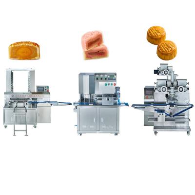 China Food Processing Machine Guangdong Huide Commercial Automatic Mooncake Press Stamping Machine With Mooncake Filling Production Line Encrusting Machine for sale