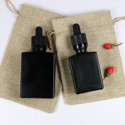 China Rectangle Dropper Bottle Black Cap 10ml Cosmetic Rectangle Perfume Rectangle Bottle 40ml Frosted Bottle en venta