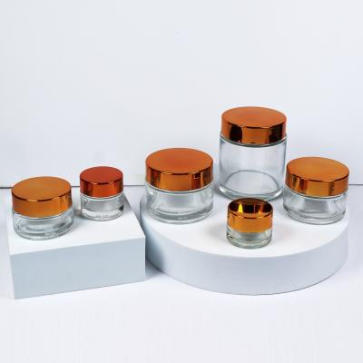 Κίνα Cosmetics Cream Jar 30ml 50ml 60ml 100ml Low Price Glass Cream Jar Metal Luxury Cream Lid Pretty Cosmetics προς πώληση