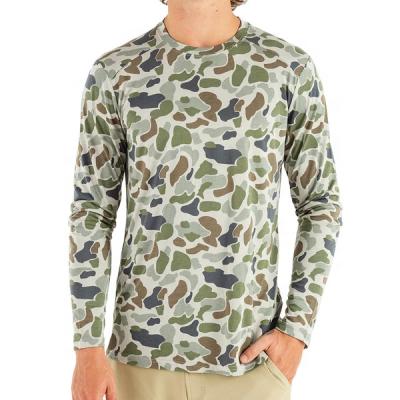 China QUICK DRY Custom Polyester Sublimation Mens Camouflage Fishing UV Shirt Summer Performance Boys Anti Fishing T-shirts Long Sleeve for sale