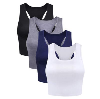 China Core Fitness Breathable Yoga Crop Tank Tops Racerback Sleeveless Custom Cropped Tank Top Women Crop Tank Top Workout for sale