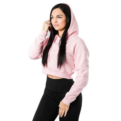 China Hot Selling Custom Women's Fitness Hoodies Gym Cropped Breathable Raglan Long Sleeve Fitted White Crop Top Hoodie for sale