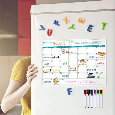 China Form Erase Magnetic Fridge Dry Calendar - Magnetic Calendar for Fridge Planner, Magnetic Fridge Calendar with Six Markers for sale