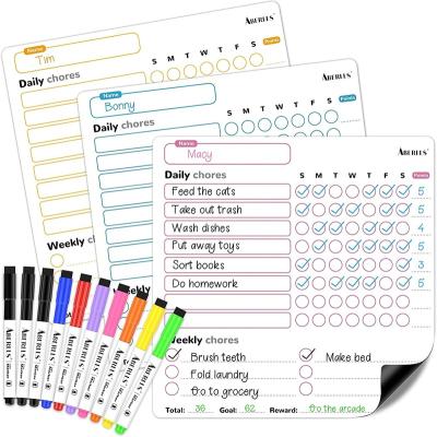 China Form Magnetic Dry Erase Board Chore Chart for sale