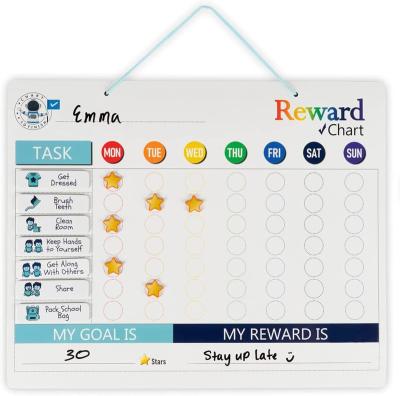 China Form Reward Behavior Magnetic Star Chore Chart for One or Two Kids Dry Erasable to Hang Up for sale