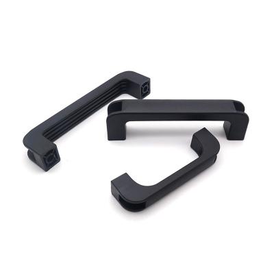 China Aluminum alloy/Nylon Factory Outlet Good Insulation Smooth Surface U-shape Nylon Pull Door Handles Black for sale