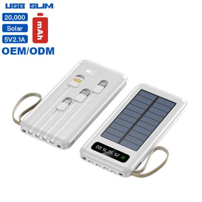 China Solar Power Bank Support Charging 5000 Portable Charger 10000 20000 Mah Station Waterproof Usb Cell Phone Battery Solar Panel Sola For Iphone for sale