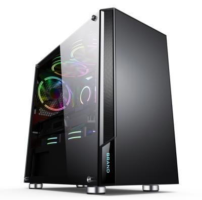 China With Fan MI Desktop Gaming ATX Tower / Computer PC Gaming Side Panel Micro Case Tempered Glass for sale