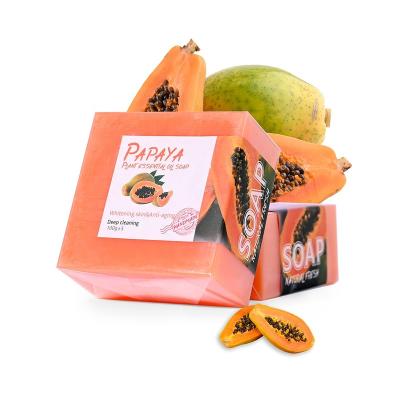 China Papaya Anti Aging Face Soap and Freckle Strong Whitening Brown Spot Removing Skin Bleaching Soap for Dark Skin Papaya Freckle Soaps for sale