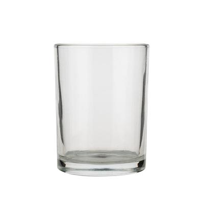 China Home Decoration Custom Size Branded 280ml Clear Recycled Empty Glass Candle Jar for sale