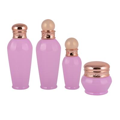 China Personal Care Skin Cares Single Empty Set Pink Lotion Serum Glass Cosmetic Dropper Bottle for sale