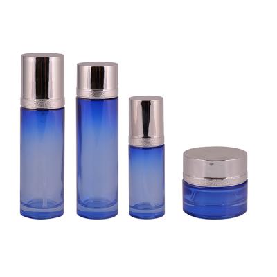 China Unique Fancy Personal Care Skin Care Body Empty Lotion Glass Cosmetic Bottle for sale