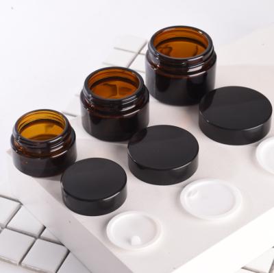 China Personal Care 30ml 50ml 100ml Amber Cosmetic Jars for sale