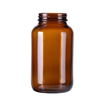 China Recycable Pharmaceutical 60ml Wide Mouth Amber Glass Pill Bottles for sale