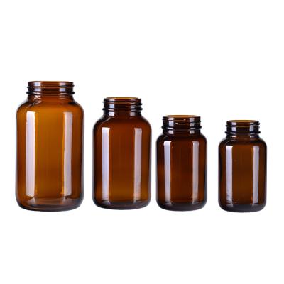 China Pharmaceutical Oral Liquid Pharmaceutical Syrup Medical Round Amber Pharmaceutical Glass Bottles for sale