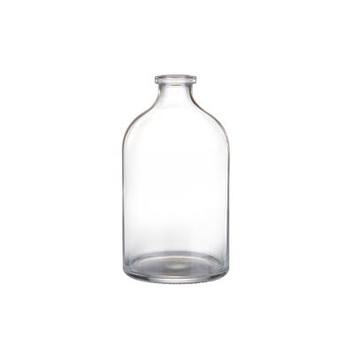 China Pharmaceutical Clear Rubber Stopper 100ml Bottles Glass Pharmaceutical Vial for sale