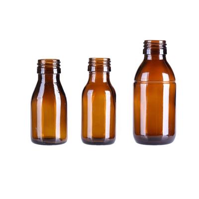 China 100ml India Cough Syrup Container Amber Glass Pharmaceutical Bottle for sale