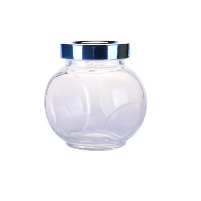 China Reseaable; OEM Metal Seal Lid 280ml Glass Spice Spice Bottles Airtight Clear Colored Salt Pepper Sauce for sale