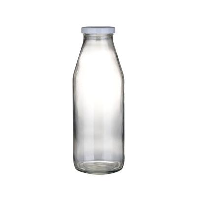 China Custom Milk Juice Glass Bottle 1 Liter 1000ml Logo Clear Design 1L Beverage Screen Large With Lid For Drinking for sale