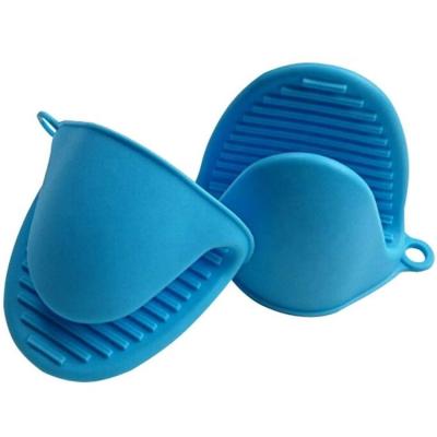 China Mini Oven Mitts Silicone Kitchen Microwave Comfortable Cooking BBQ Grilling Heat Resistant Pinch Grips Tools Gloves for sale